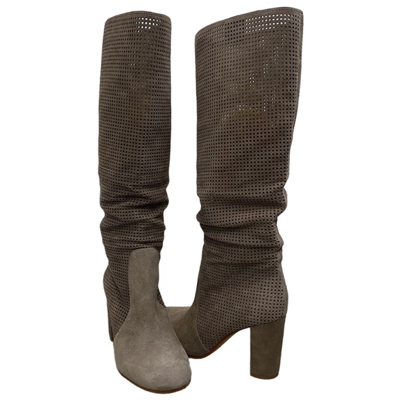 NEW Vince Camuto Secillia Perforated Suede High Boot Size 6 - Picture 2 of 14